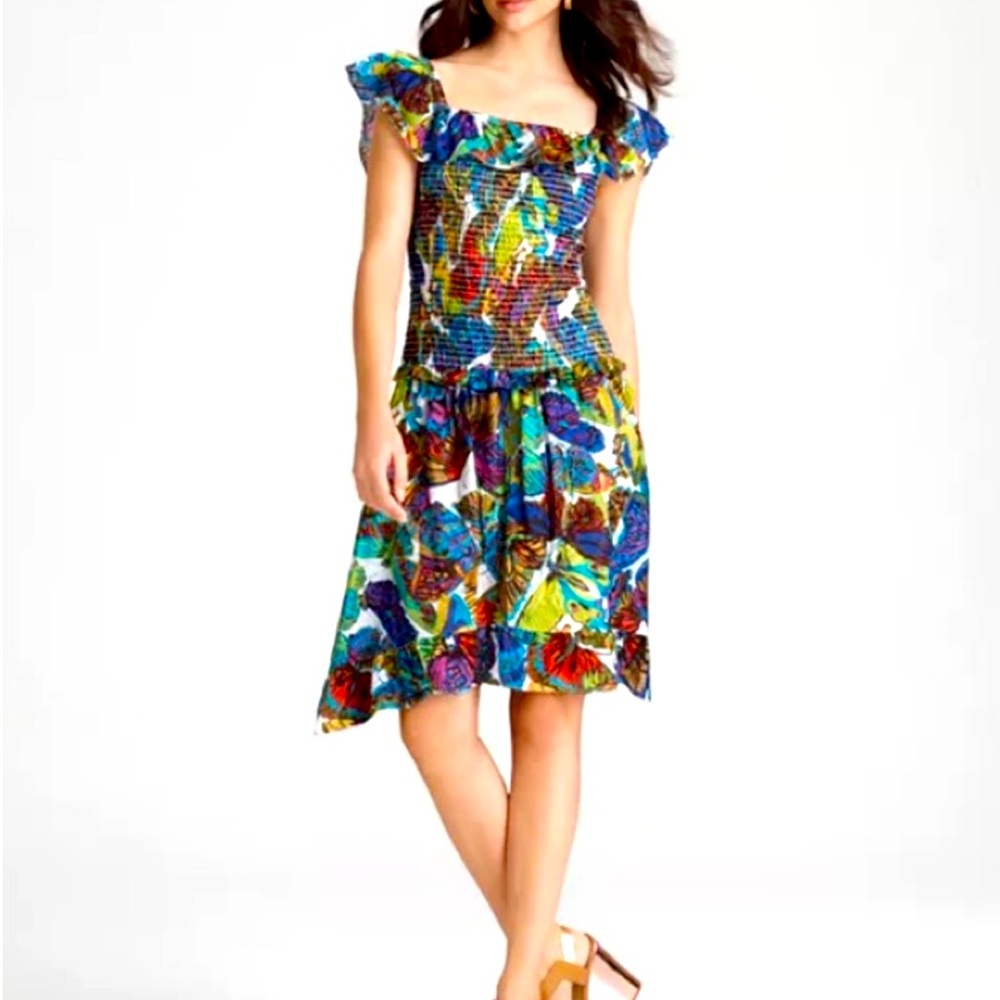 Nanette Lepore Swim Coverup- Papillon Butterfly Print Dress 70% cotton 30% Silk